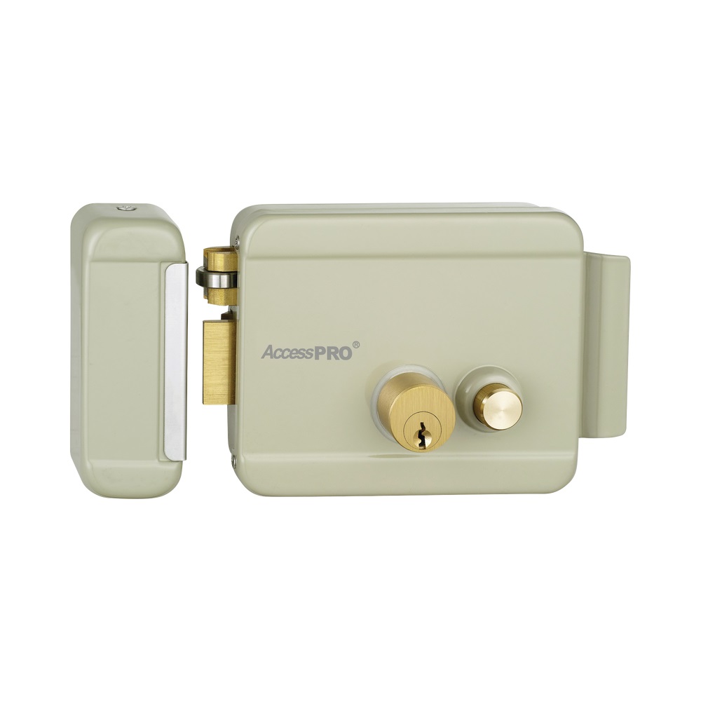 Cerradura eléctrica Accesspro lado izquierdo para puertas que abren hacia adentro